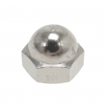 Blind Hexagonal Nut.  Chrome Plated M6